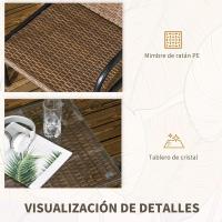 Juego de 4 Piezas de Muebles de Jardín con 2 Sofás Individuales, 1 Sofá de 2 Plazas y 1 Mesa con Vidrio Templado - details 4