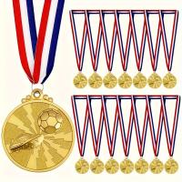 Medallas de Fútbol para Niños Premios Dorados con Cintas Perfectos para Equipos Deportivos, Participación en Juegos de Fútbol y Recuerdos de Fiestas - details 0