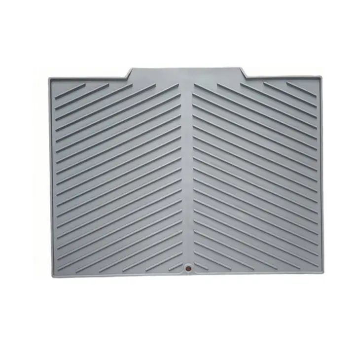 Alfombrilla de silicona para secado de platos, escurridor de labios incorporado, fácil de limpiar, almohadilla para secado de cubiertos, protege las superficies, evita la acumulación de agua - 1