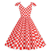 Vestido de fiesta de línea A con cuello en V y estampado de lunares de verano para mujer - details 13