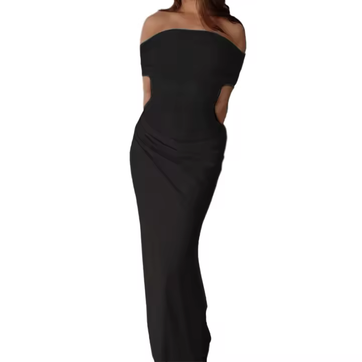 Vestido largo sexy ahuecado sin mangas con espalda descubierta de encaje Pachwork bodycon vestido largo Y2k para salir fiesta club vestido - 1