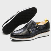 Moda hecha a mano de gama alta casual Munch zapatos de cuero de negocios de cuero de vaca - details 13