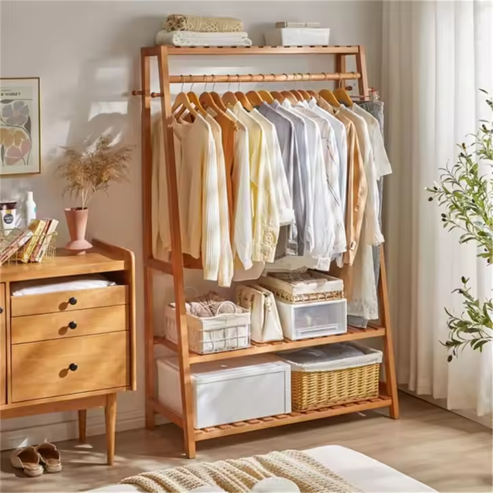 Blanco con Estante:Perchero Burro Resistente, Colgadores de Ropa, Barra para Colgar, Burras para Zapatos, Sombreros, Bolsos - 1