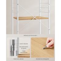 Estantería de Cocina con Ruedas, Carrito de Servicio de 3 Niveles, Estantería para Microondas, Horno, Tostadora, Marco de Metal con 6 Ganchos, Marrón Rústico y Negro - details 24
