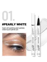 HANDAIYAN Delineador de ojos líquido brillante nacarado de color, pigmento de sombra de ojos metálico, cejas, resistente al agua, arte de labios para fiesta - details 4