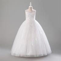 Vestido largo de lujo brillante y suave con bordado de cuentas para Navidad 2024, para niñas de 4 a 14 años, desfile, vestidos de dama de honor para boda. - details 11