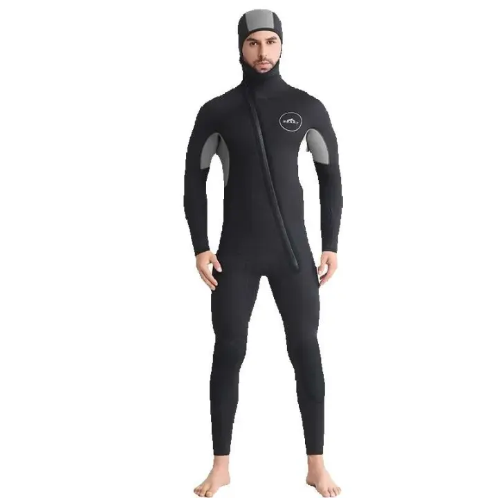 Traje de buceo de cuerpo completo de neopreno de 5mm para hombre, snorkeg, surf, natación, manga larga, trajes de neopreno para mantener el agua caliente - 1
