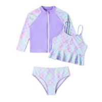 Conjunto de Bikini de Cintura Alta para Niñas Paquete de 3 con Protección UV - details 1
