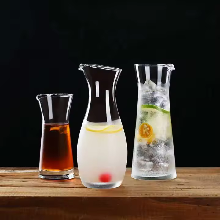 Macetas mezcladoras de gran capacidad para agua de vidrio transparente para el hogar europeo, botellas, botellas de vino reutilizables de 0,6 y 1,5 litros - 1