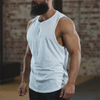 Chaleco deportivo fino de verano para hombre, camiseta de Fitness Simple de Color sólido con cuello redondo, absorbe el sudor y es cómodo - details 10