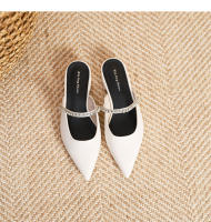 Zapatos planos puntiagudos con cadena de diamantes de imitación plateados - details 26