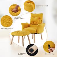 Relájate con reposapiés, sillón reclinable con respaldo ajustable 360 ° Sillón de televisión de terciopelo con marco de madera - details 5