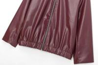 Chaqueta Bomber de Cuero Falsito para Mujer Abrigo de Invierno con Cremallera - details 7