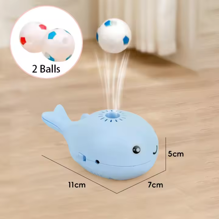 Juguete de Gato Eléctrico Flotante en Forma de Ballena Función Doble, Ventilador, Portátil, Certificado 3C - 1