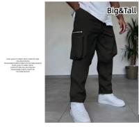 Pantalones Plus Size para Hombres Diseño de Cremallera, Bolsillos Tres Dimensiones, Versátil para Deportes al Aire Libre Material de Poliéster, Hecho en China - details 7