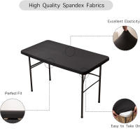 Mantel rectangular elástico de LICRA de 4/6/8 pies, lavable y resistente a las arrugas, cubierta para mesa de Patio, 1 ud. - details 2