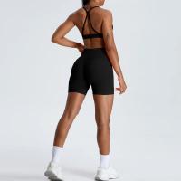 Pantalones cortos de Yoga para mujer, Shorts deportivos de cintura alta, secado rápido, transpirables, adelgazantes, novedad - details 14