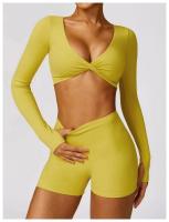 Conjunto de Yoga de 2 Piezas Traje Deportivo para Mujer Pantalones de Yoga con Manga Larga - details 12