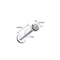Starbeauty Anillos de Labios y Perforaciones en el Tragus 2Pcs Acero Surgical 18G Cz Gem Round Cartilage Earring Piercing estilo Monroe metal cubic zirconia - details 1