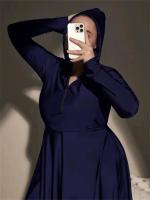 Traje de baño de talla grande para mujer con capucha, Burkini modesto de cobertura total, traje de baño de playa, 2 piezas, 2024 - details 6