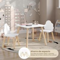 Mesa y sillas redondas de almacenamiento de madera para niños pequeños, mesa infantil de 3 piezas - details 14