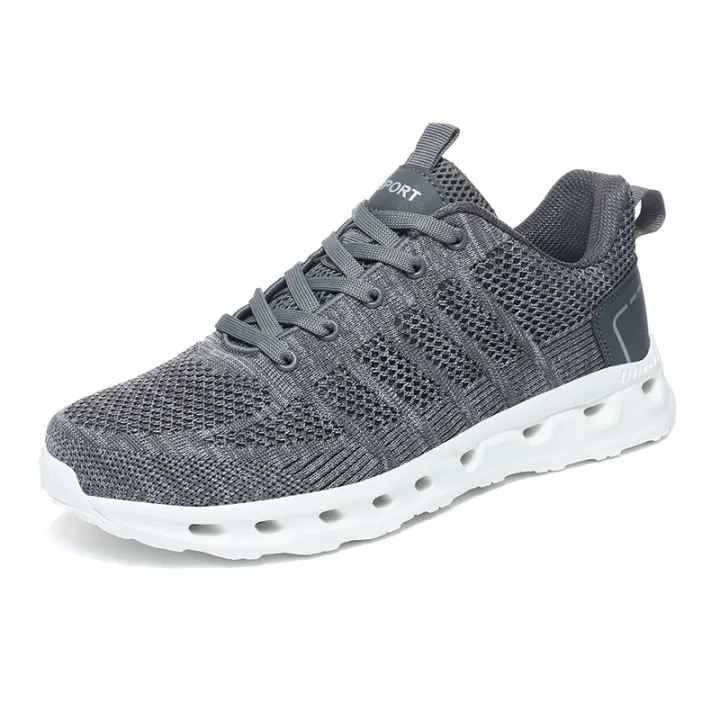 Zapatillas deportivas de malla tejida con mosca para hombre, estilo casual, de gran tamaño, ligeras, para correr al aire libre. - 1