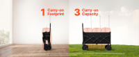 SucceBuy Carro de vagón plegable 120L y 225LBS Carro de jardín plegable resistente negro - details 0
