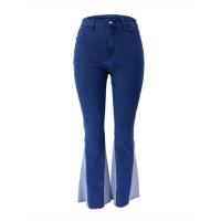Pantalones acampanados con cordón para mujer en color contrastante, buena calidad, estilo chic y elegante - details 1