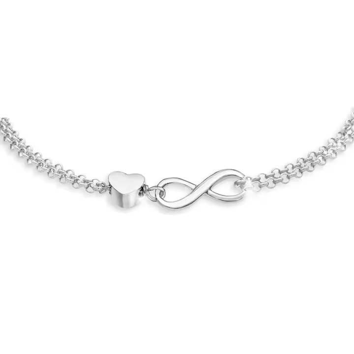 Pulsera para Mujer Infinito Corazón Ajustable Color Plata, Brazalete para el Día de la Madre, Cumpleaños, San Valentín, Regalo para Mujer, Amor Eterno y Amistad - 1