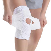Rodillera deportiva unisex con diseño de corte liso, rodilleras deportivas transpirables, protector de rodilla deportivo para hombres y mujeres, funda para pierna, espinilleras - details 1