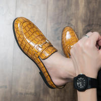 Sandalias con diseño de piedra sintética para hombre, zapatos con hebilla de herradura, tacón versátil, a la moda - details 22