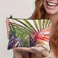 Bolso De Maquillaje Portátil De Viaje Estampado De Hoja Tropical Bolso De Almacenamiento Para Cosméticos Estilo Fashion Cierre De Cremallera Material De Poliéster - details 5