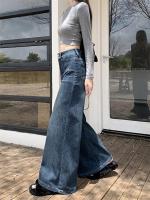 Pantalones holgados de pierna ancha informales para mujer, vaqueros holgados de cintura alta Retro Harajuku - details 14