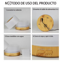 Humidificador de Aire Ultrasónico Eléctrico Difusor de Aroma de 500Ml con Luz LED Protección contra Sobrecalentamiento - details 8