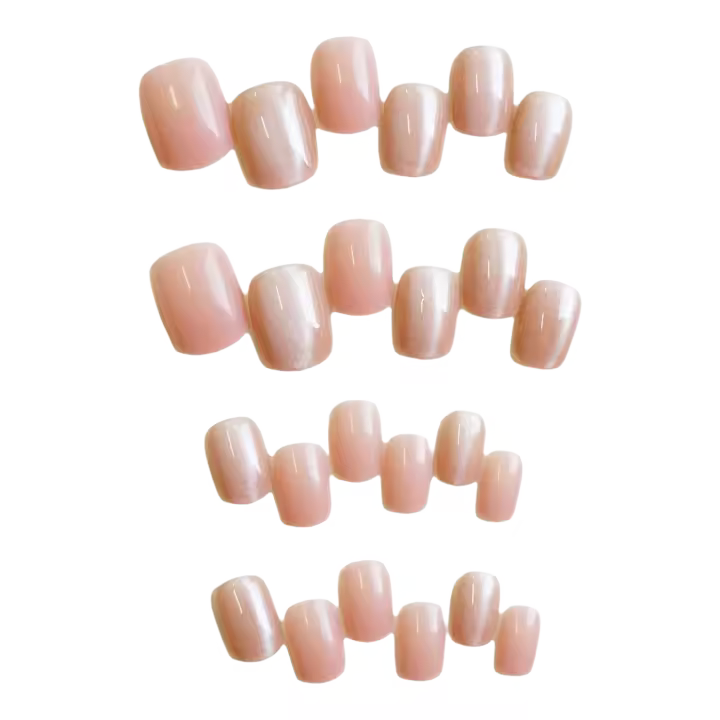 Uñas artificiales extraíbles de larga duración para mujer, uñas brillantes a presión, Color sólido, decoración de manos, arte de uñas - 1