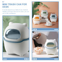 Cubo de basura de oso con tapa para coche, cubo de basura pequeño de plástico de dibujos animados, Adorable, Oficina Creativa - details 5