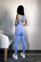 Conjunto de 2 uds de Yoga para mujer, sujetador con espalda hueca + pantalones cortos deportivos para levantamiento de cadera, conjunto de gimnasio sin costuras, ropa deportiva, chándal - details 4