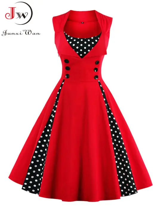Women retro vintage 50s 60s swing summer party dress elegant - 1