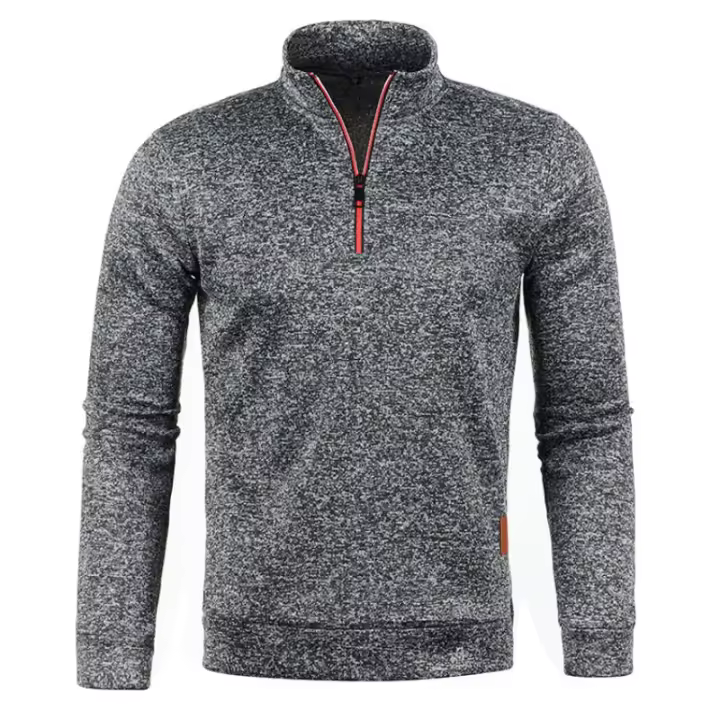 2025 Chaqueta de punto con cuello para hombre, suéter de terciopelo fino, estilo moderno, talla grande, otoño e invierno - 1