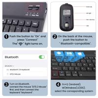 Teclado inalámbrico Bluetooth español y francés Azerty, ruso y coreano para iPad, Mac, PC, tableta, teléfono móvil, portátil y ratón Mini con N - details 6