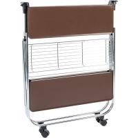 Servicio de cocina, almacenamiento, 2 estantes, 1 cesta de almacenamiento, con ruedas, cocina, sala de estar - Kitchen Wagon CW-005 - Marrón - details 1