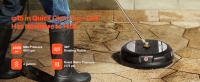 SucceBuy Limpiador de superficies para lavadora a presión de 15", 3000 PSI máx., accesorio de plástico de 4 ruedas, conector rápido de 1/4, 2 boquillas - details 0