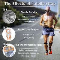 Correa para la rodilla para hombre y mujer, soporte para el dolor de la rótula, tendón, rodillera, corredor, puente, Tendonitis, senderismo, 1 par - details 9