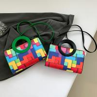 Bolso bandolera para mujer con correa ajustable - Elegante patrón geométrico, cierre de cremallera, sintético, negro/verde - Perfecto para viajes, vacaciones y uso diario, bolso bandolera, bolso de mano para uso diario, accesorio de moda, bolso sintético - details 4