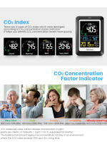 Newentor Reloj de Alarma y Sensor de Temperatura y Humedad Monitor CO2 para Aire Interior Calidad de Aire 400-5000ppm Para Hogar Oficina RV Estacion Standing - details 1