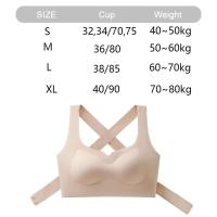 Sujetadores sin costuras 2 en 1 para mujer, Corrector de postura de espalda, ropa interior inalámbrica ajustable, Bralette de realce de copa fina con espalda cruzada - details 0