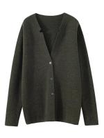 Chaqueta deportiva de lana para hombre, cárdigan de Cachemira con cuello en V informal a la moda, Chaqueta deportiva suave de punto de lana para otoño e invierno - details 5