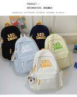 Mochila coreana simple de color sólido con alfabeto para estudiantes, mochila ligera de gran capacidad para viajes, mochila informal versátil - details 39