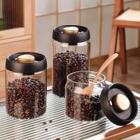 Tarro de Almacenamiento de Granos de Café Sellado al Vacío Botella de Cocina de Vidrio para Almacenamiento Fresco - details 1