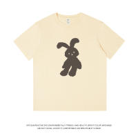 Estampado cuerpo pareja media manga marca de moda algodón manga corta camiseta hombre tendencia top suelto mujer - details 4